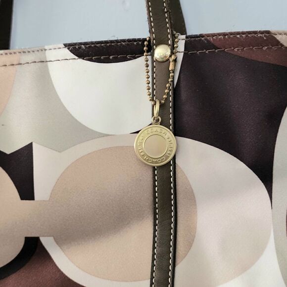 Coach tote handbag brown and green - Picture 4 of 9